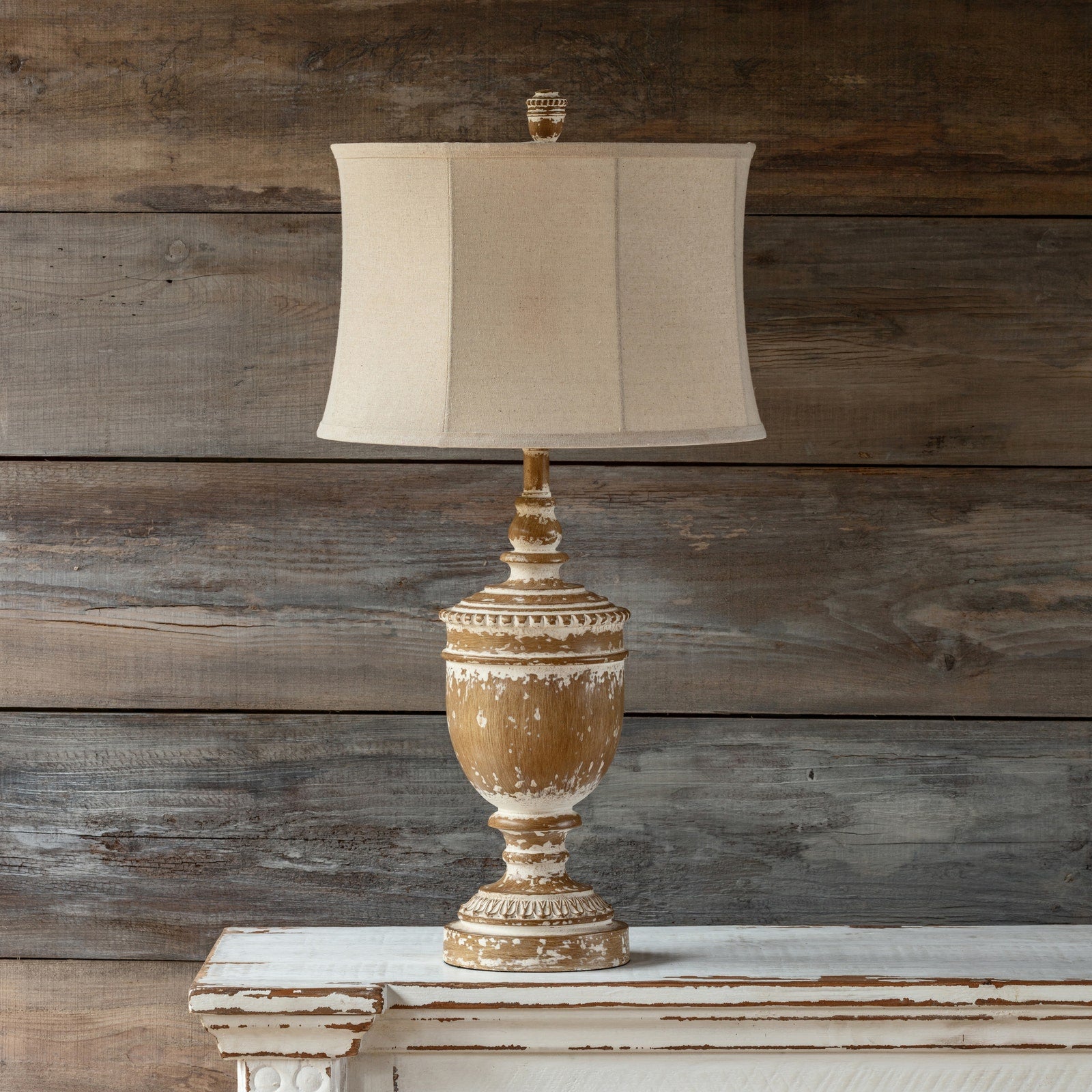 Whitewashed Finial Lamp