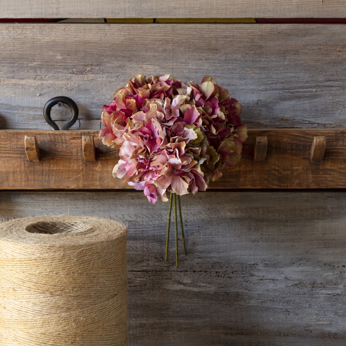 Vintage Rose Burgundy Hydrangea Bundle