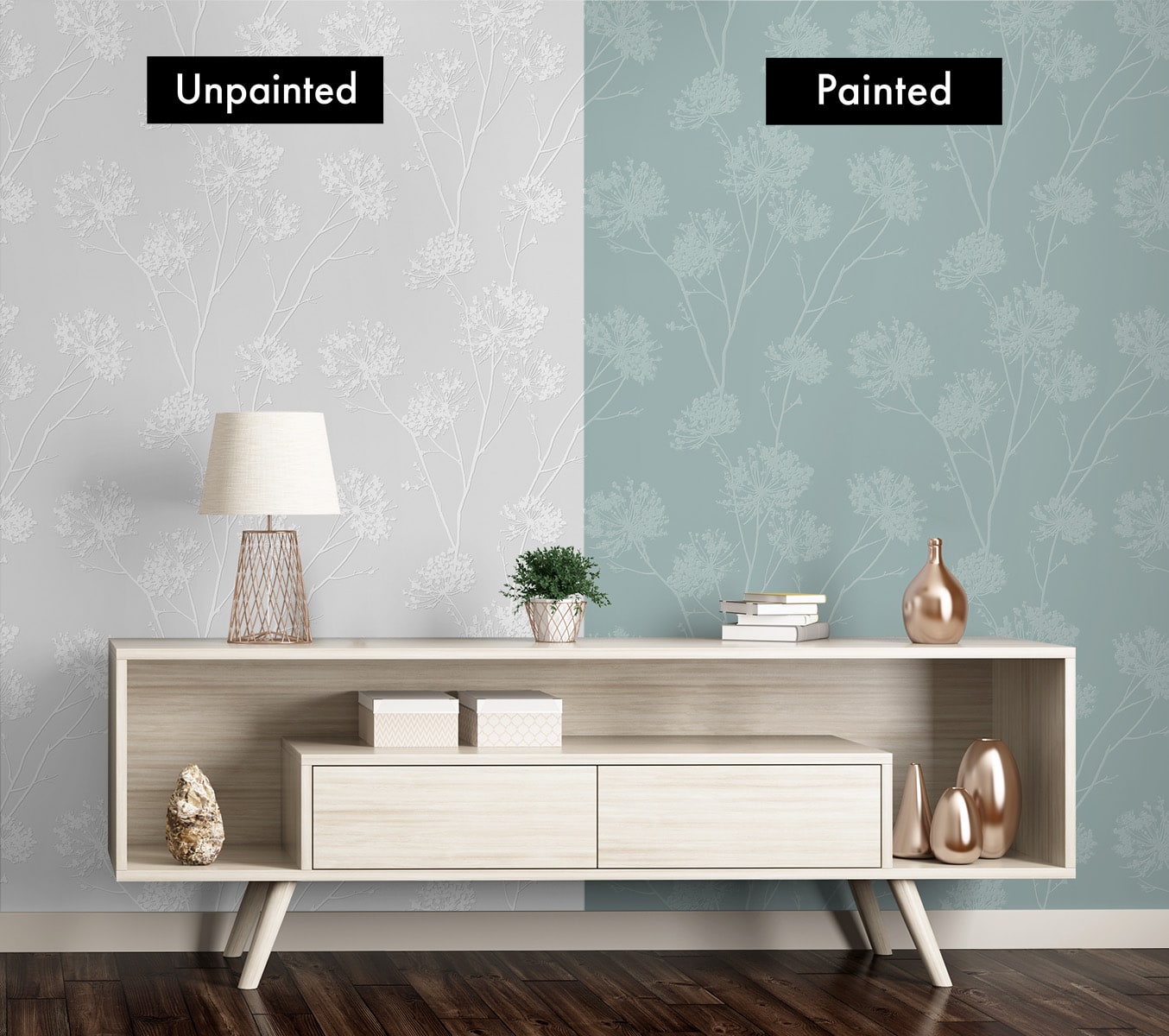 Paintable Dandelion Fields Floral Peel and Stick Removable Wallpaper