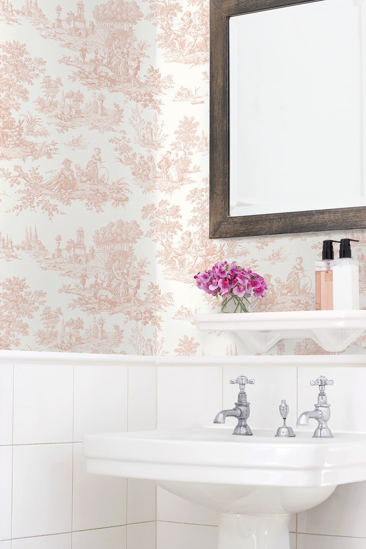 Chateau Toile Vintage Prepasted Wallpaper