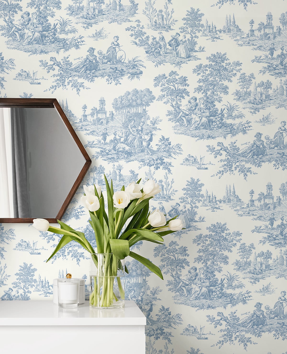 Chateau Toile Vintage Prepasted Wallpaper