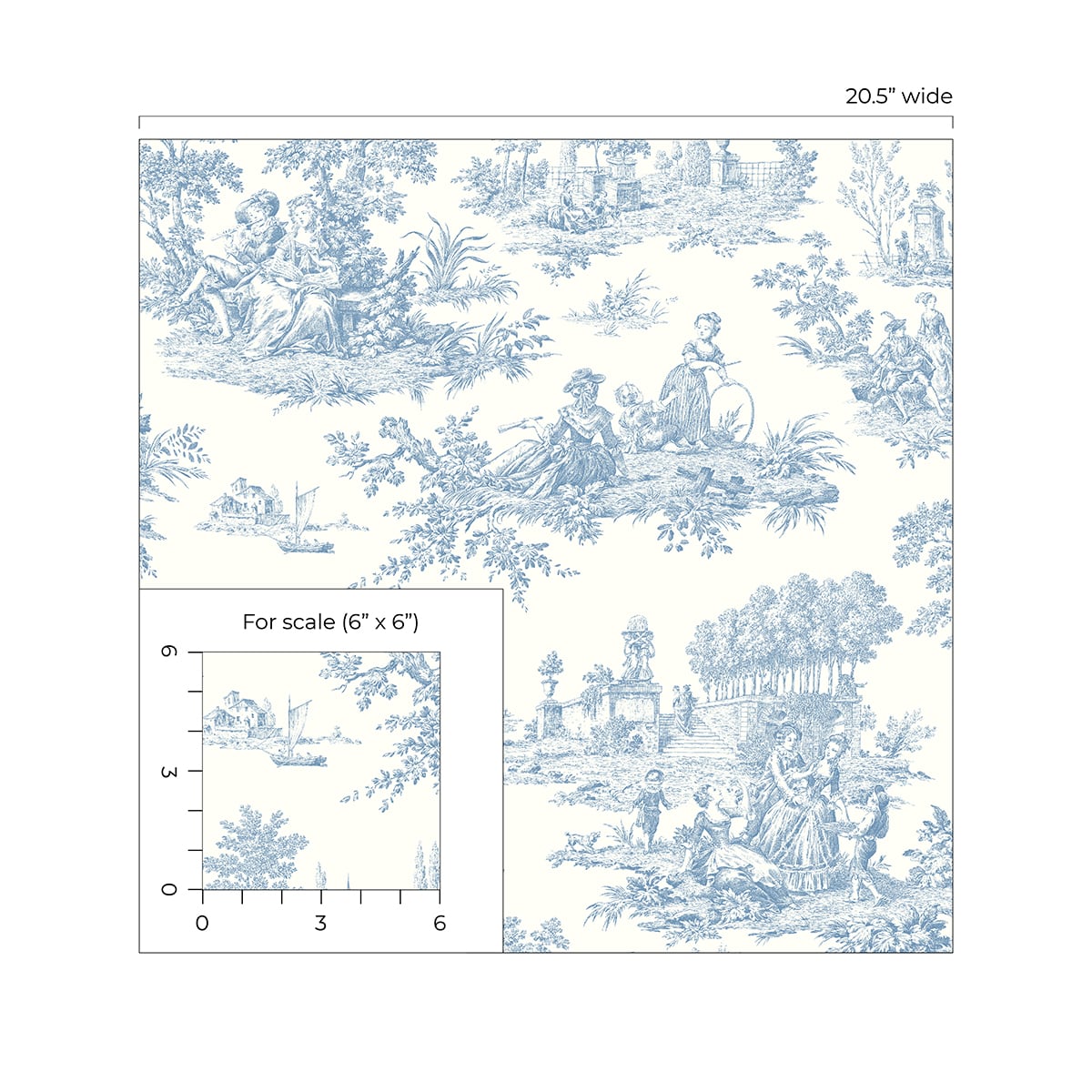 Chateau Toile Vintage Prepasted Wallpaper
