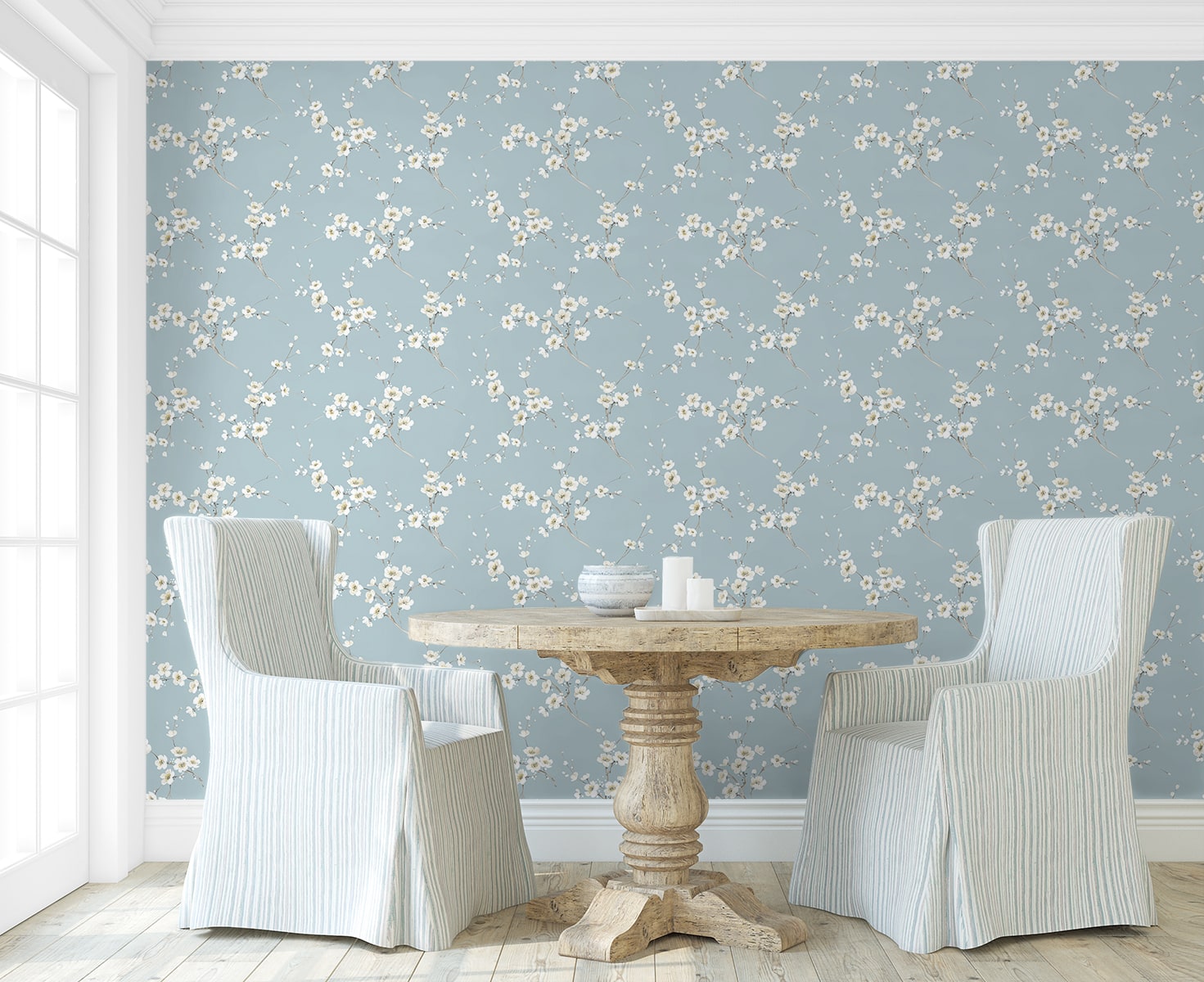 Blossoming Branches Floral Prepasted Wallpaper
