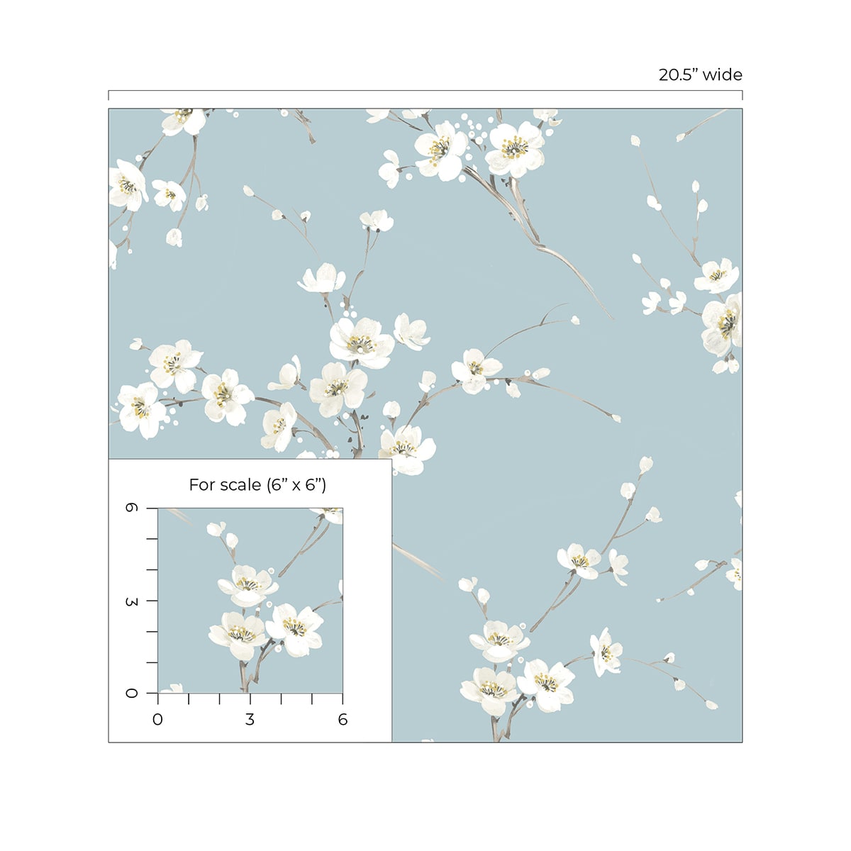Blossoming Branches Floral Prepasted Wallpaper
