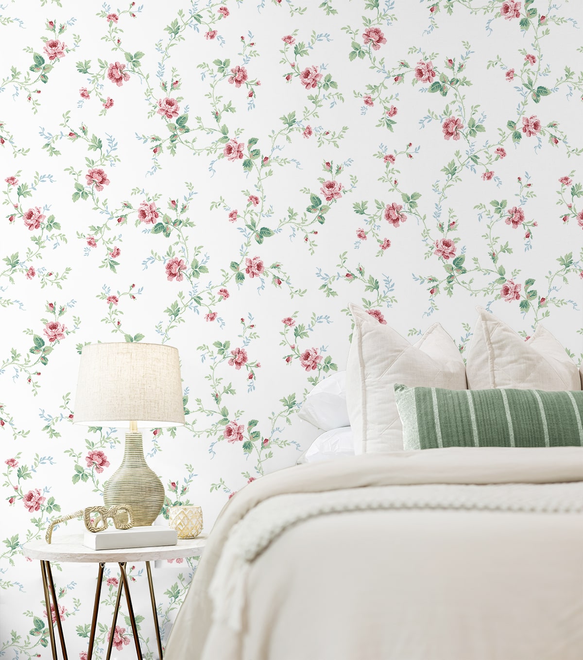 Meadow Floral Trail Traditional Prepasted Wallpaper
