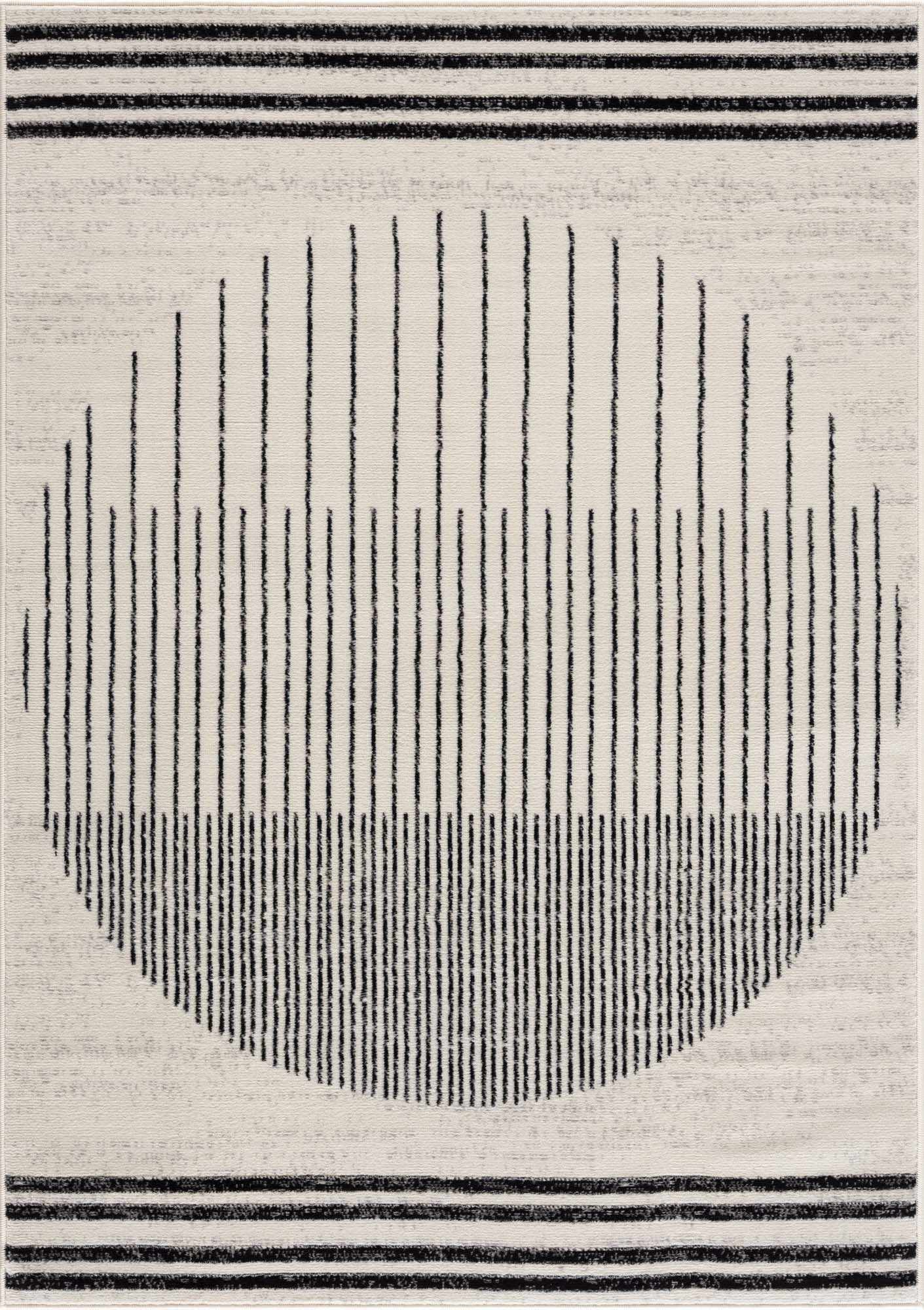 Angus Abstract Black and White Area Rug