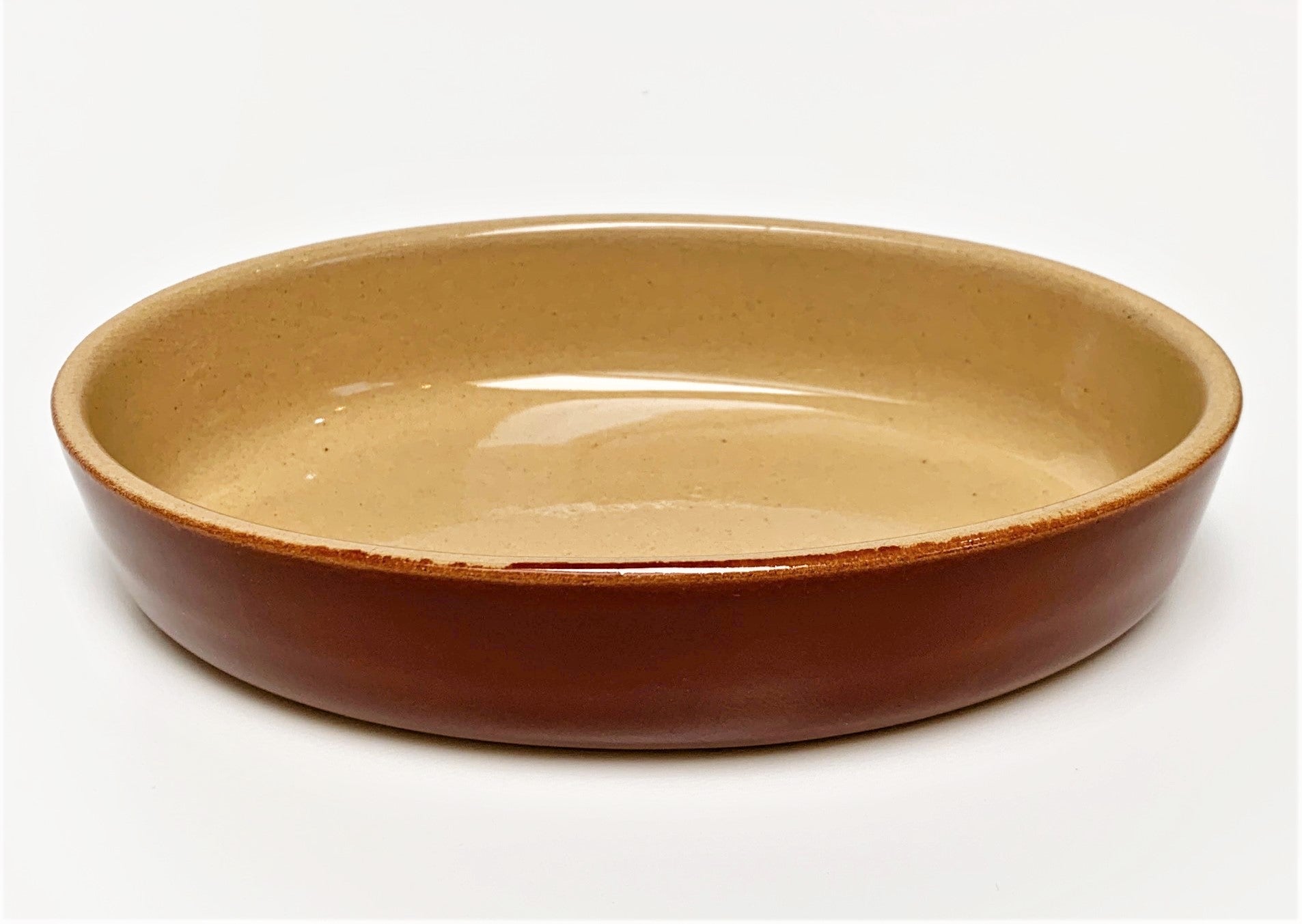 Vintage French Stoneware Oval Dish - Small (0.25 L) - Brown