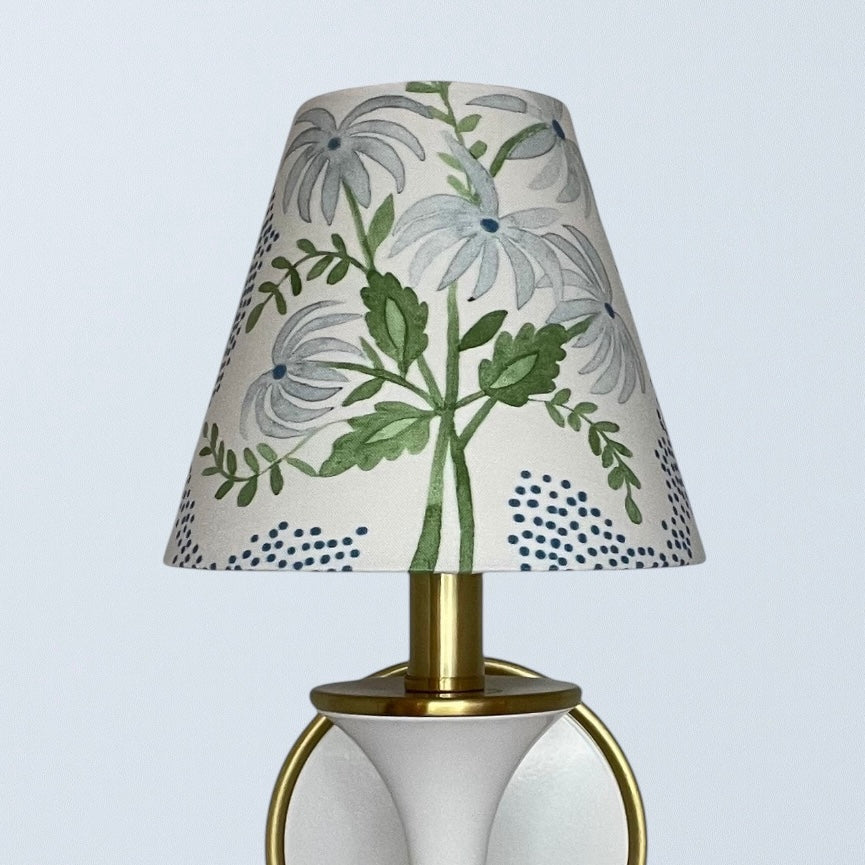 Blue Floral Sconce Shade in Pearl's Bouquet