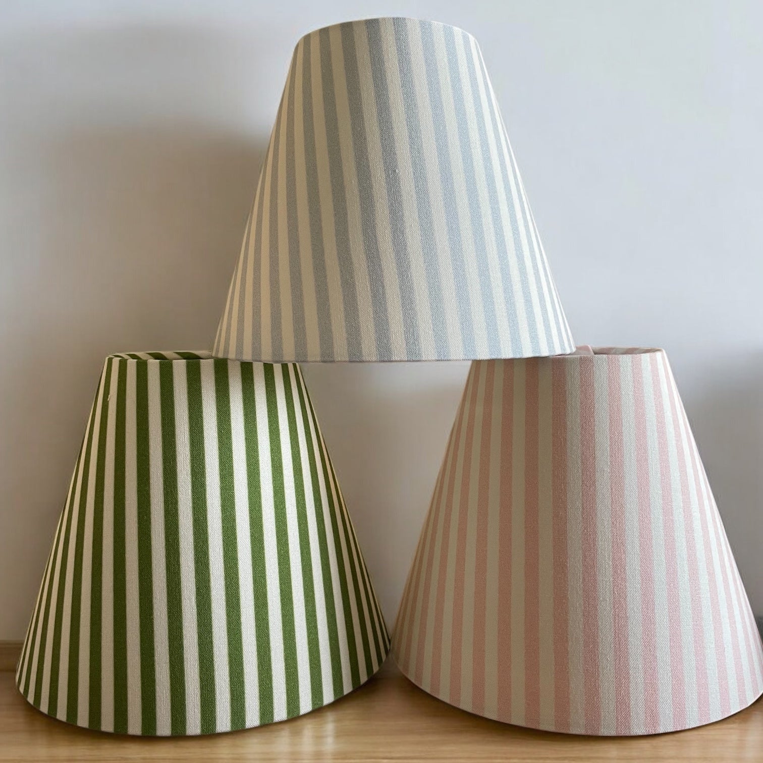 Green Striped Sconce Shade