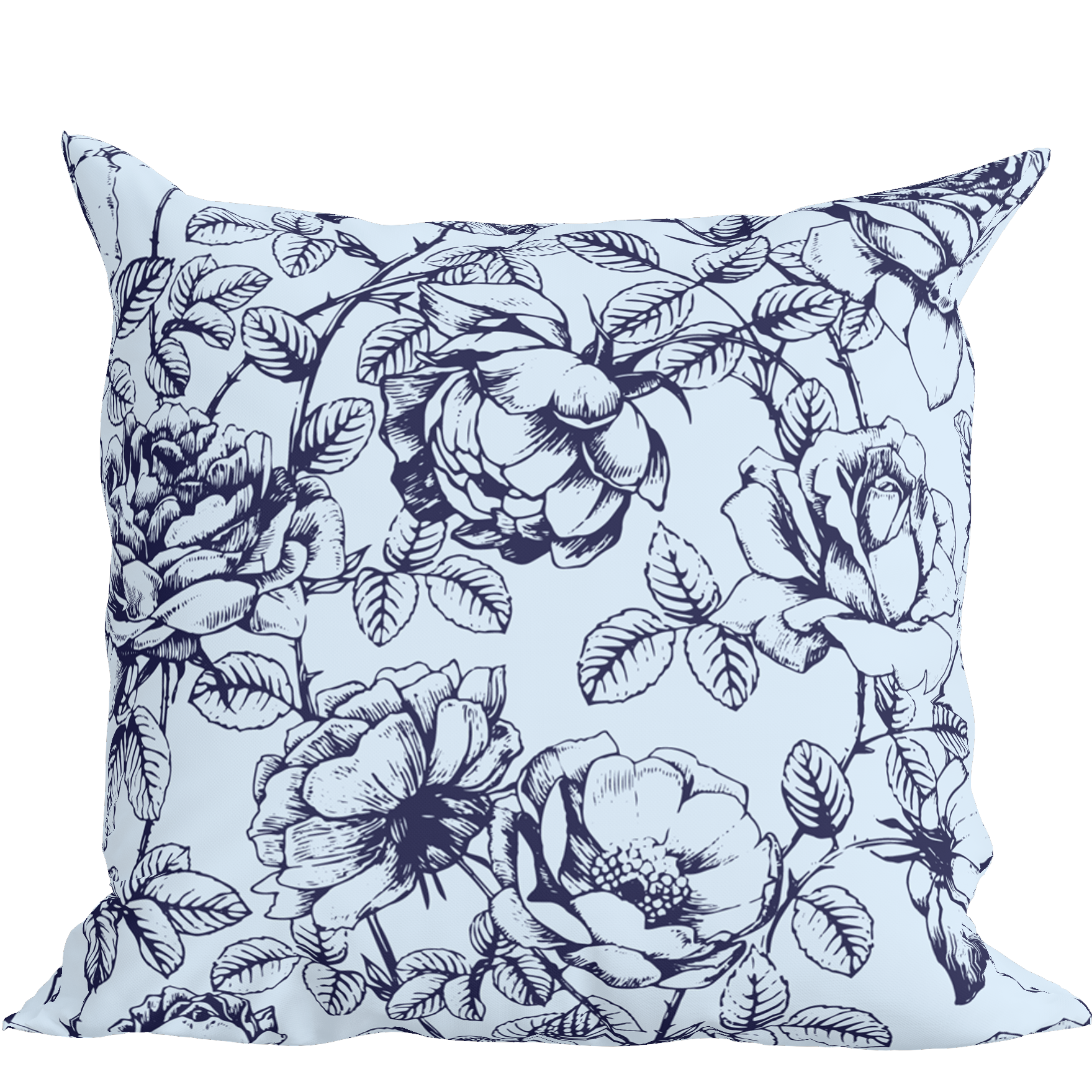 Blue Floral Pillow in Emmaline