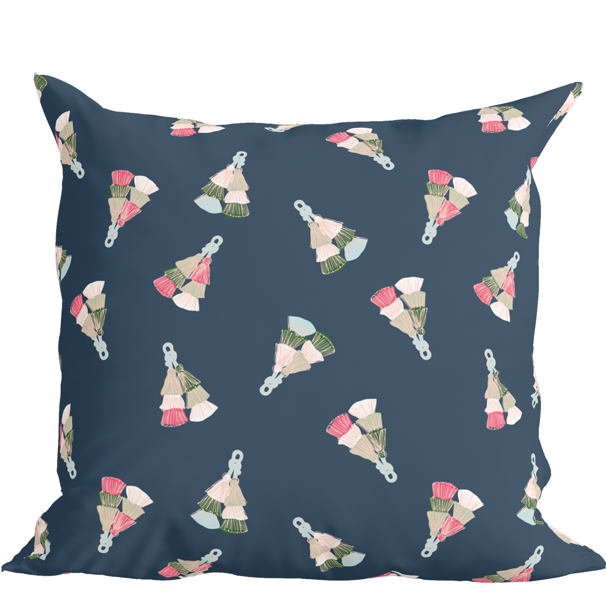 Navy Blue Pillow in Tassel Toss