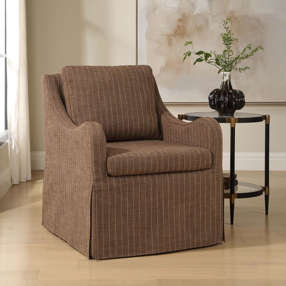 The Camden Pinstripe Swivel Chair