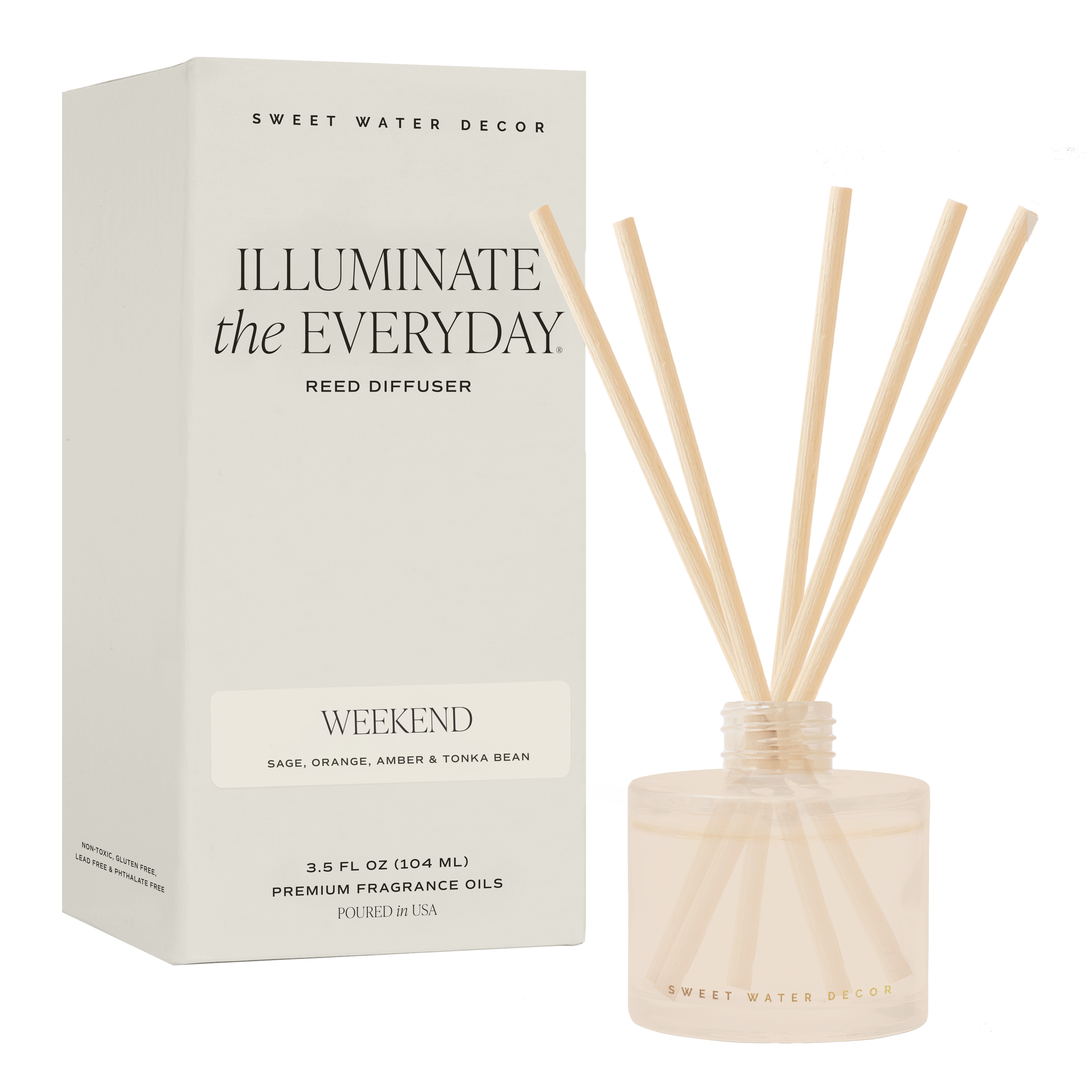 Weekend White Translucent Tinted Glass Jar Reed Diffuser