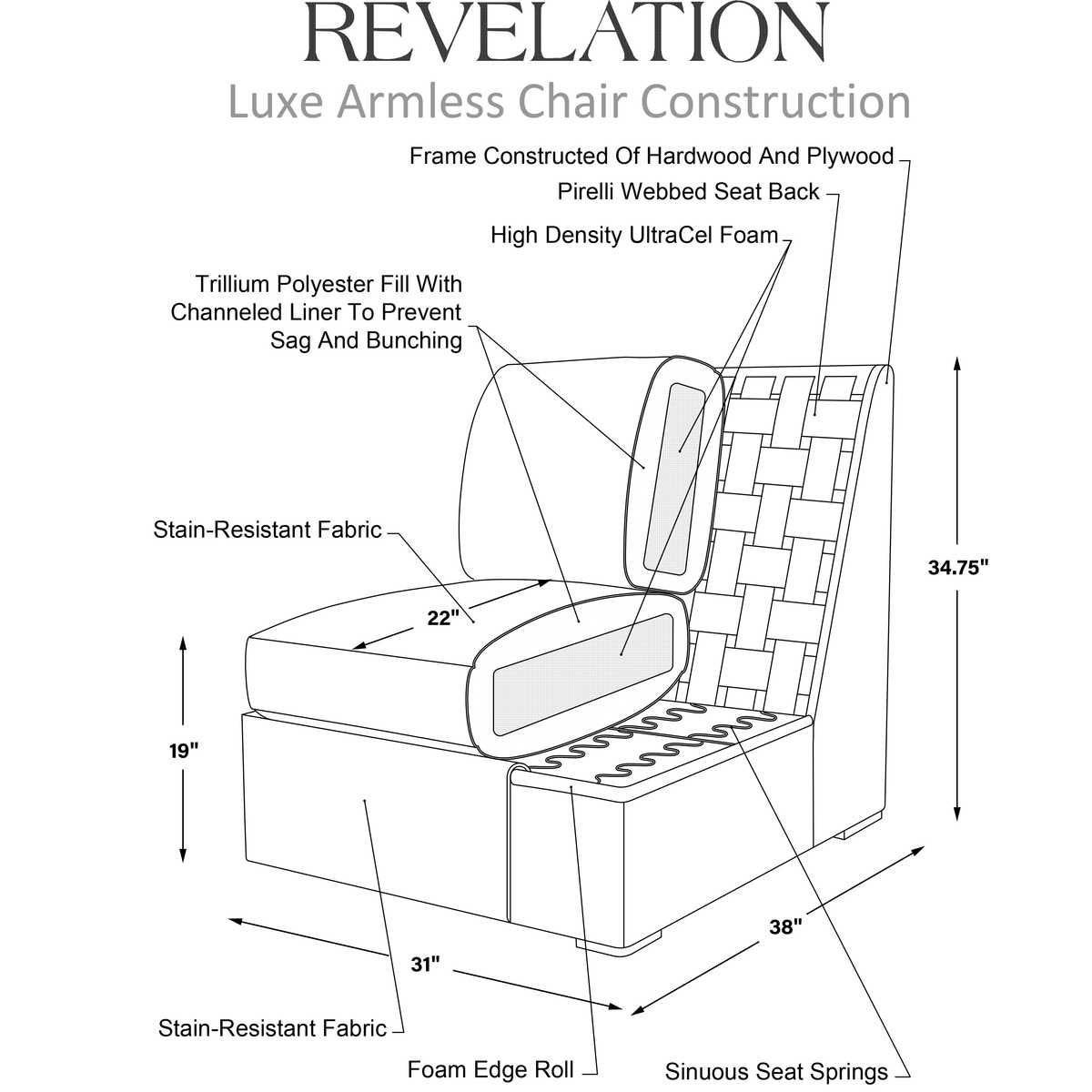 Luxe Armless Sofa - Field Snow