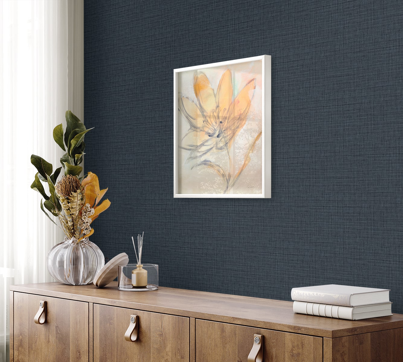Raffia Harvest Twine Faux Weave Embossed Vinyl Unpasted Wallpaper