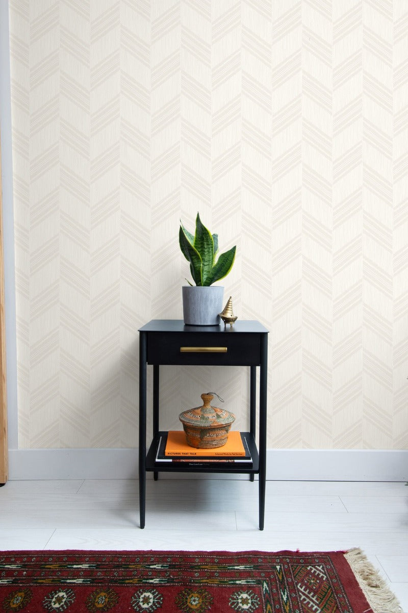 Boho Rhapsody Chevron Striped Unpasted Wallpaper