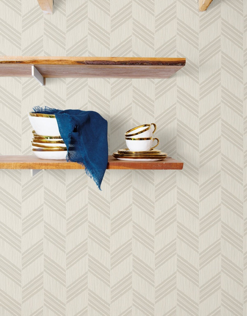 Boho Rhapsody Chevron Striped Unpasted Wallpaper