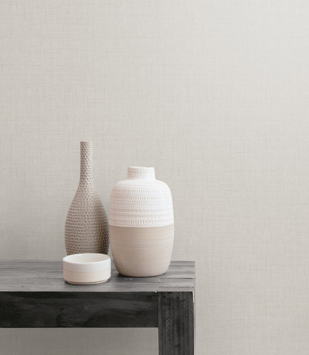 Boho Rhapsody Bermuda Linen Stringcloth Unpasted Wallpaper