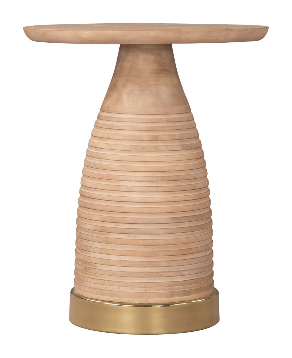 Radiant Natural Wooden Round Side Table