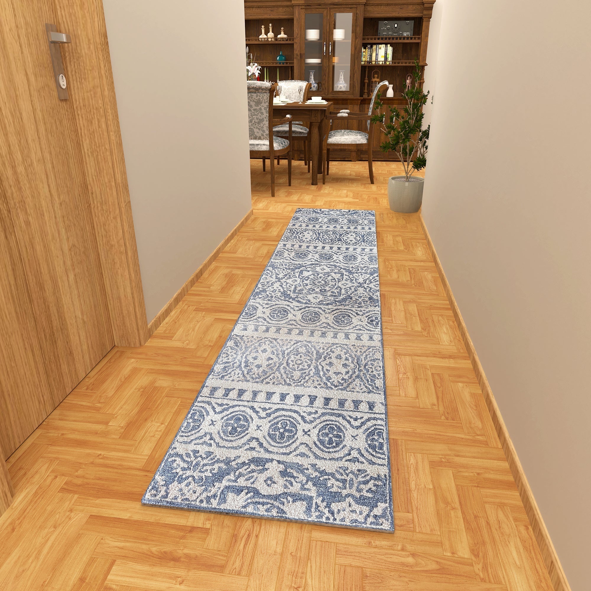 Premium Hand-Tufted Rug Made of 100% Wool  - Relic Light - 2x8 Feet
