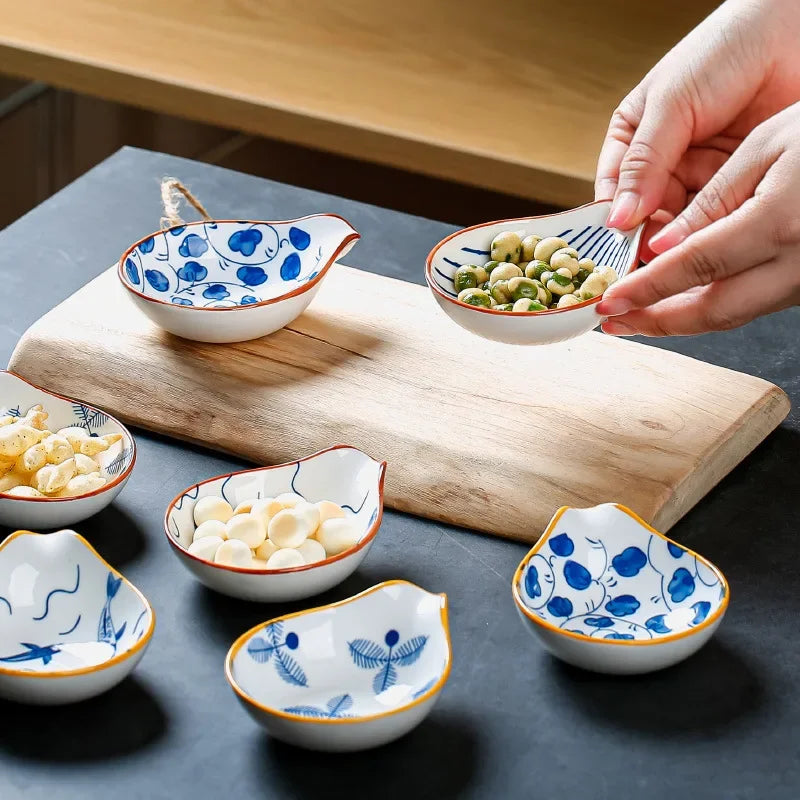 Japanese Style Ceramic Sauce Plate Snack Dish Porcelain Tableware