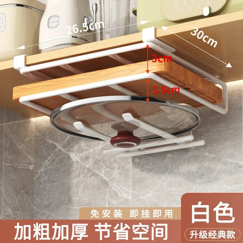 Kitchen Rack: Cupboard Paper Towel Rags Hanger with Hooks