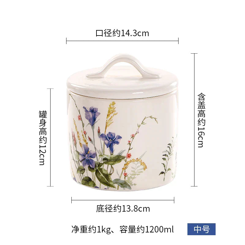 Large Silicone Sealed Flower Storage Jar, Nut & Tea Caddy, Snack Can, Sugar & Spice Canister