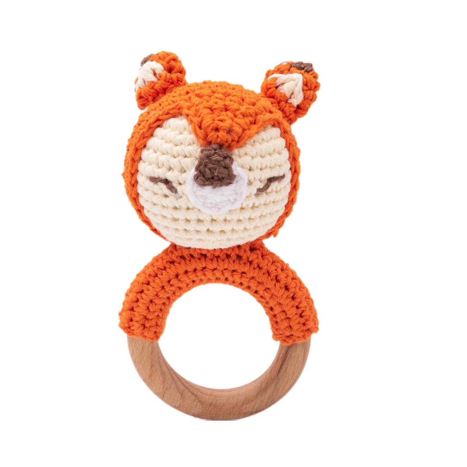 Crochet Animal Rattle Baby Toy Montessori Teether
