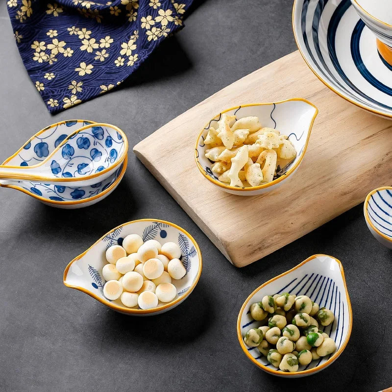 Japanese Style Ceramic Sauce Plate Snack Dish Porcelain Tableware