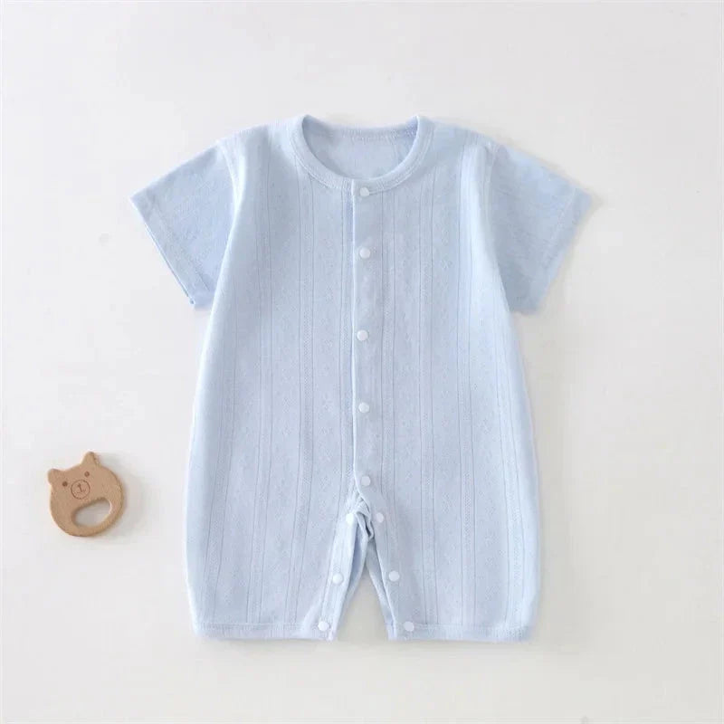 Breathable Cotton Baby Romper Summer Short Sleeve Jumpsuit for Newborn Boys & Girls 3–24M
