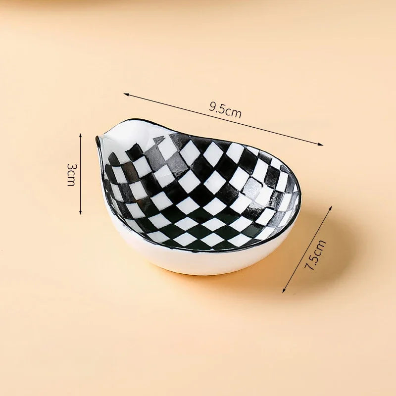 Japanese Style Ceramic Sauce Plate Snack Dish Porcelain Tableware