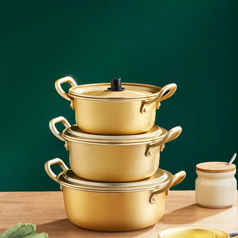 Korean Ramen Cooking Pot Double Ear Soup Pot - Gas Stove Compatible, Home Kitchen