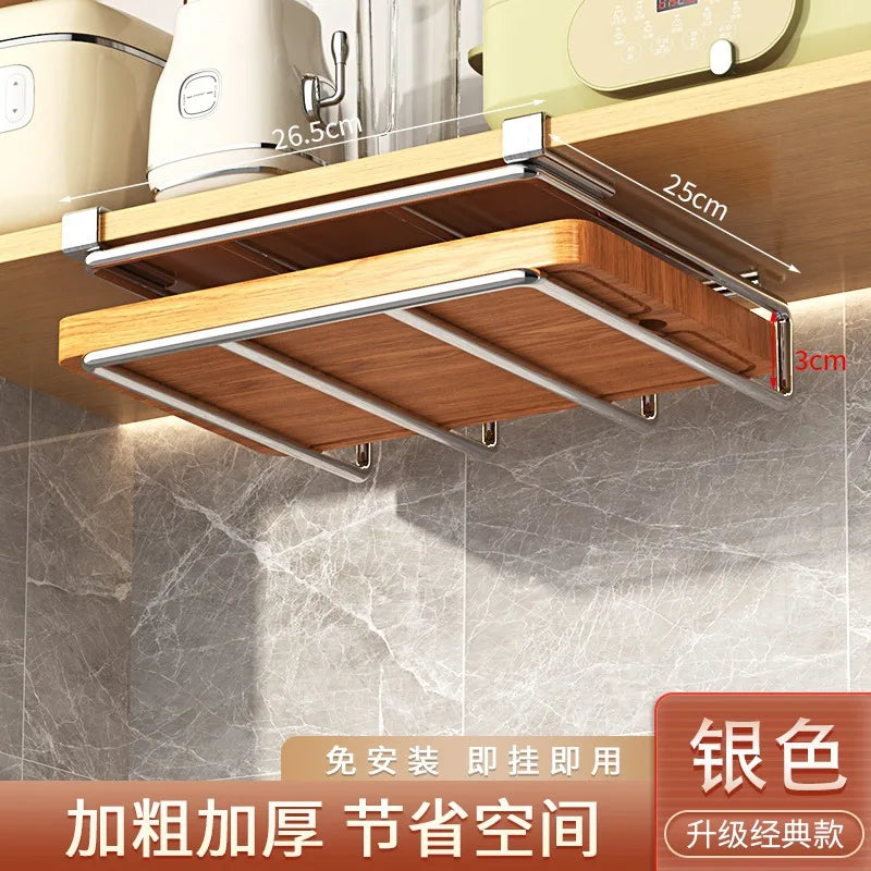 Kitchen Rack: Cupboard Paper Towel Rags Hanger with Hooks