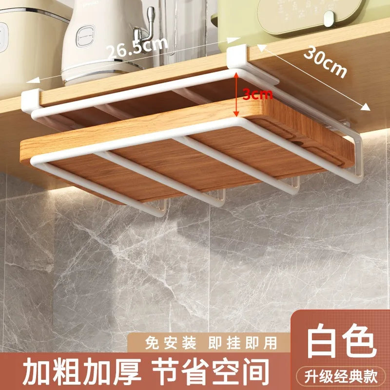 Kitchen Rack: Cupboard Paper Towel Rags Hanger with Hooks