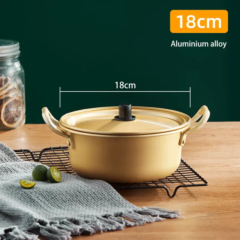 Korean Ramen Cooking Pot Double Ear Soup Pot - Gas Stove Compatible, Home Kitchen