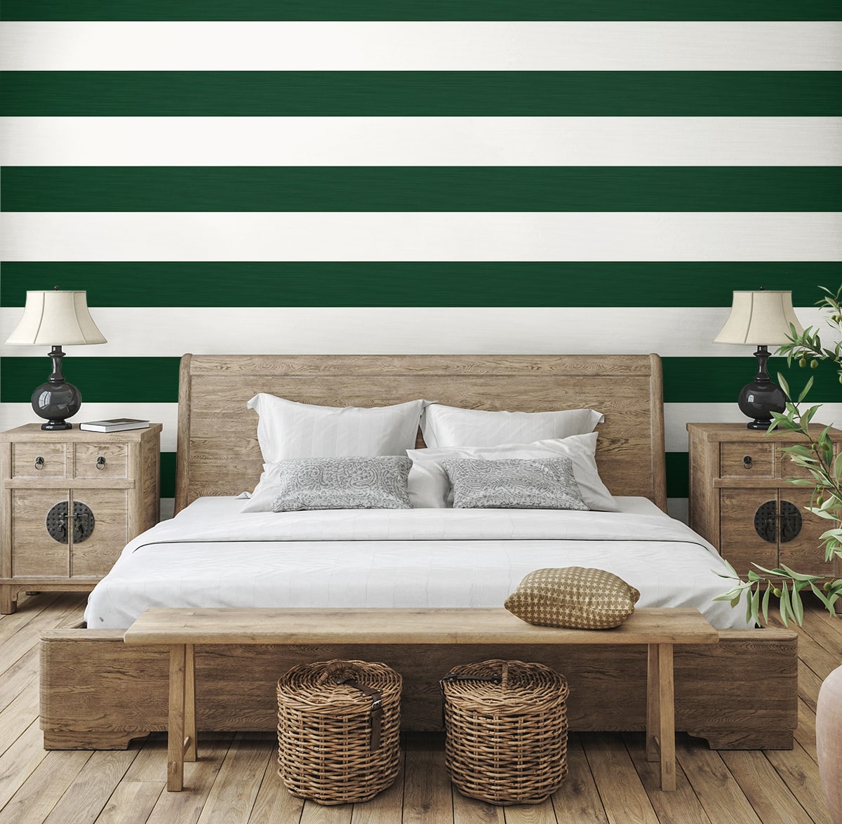 Summer House Dylan Striped Stringcloth Unpasted Wallpaper
