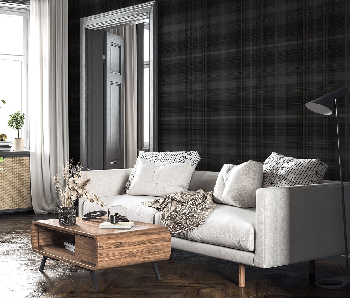 Crossroads Plaid Peel and Stick Removable Wallpaper