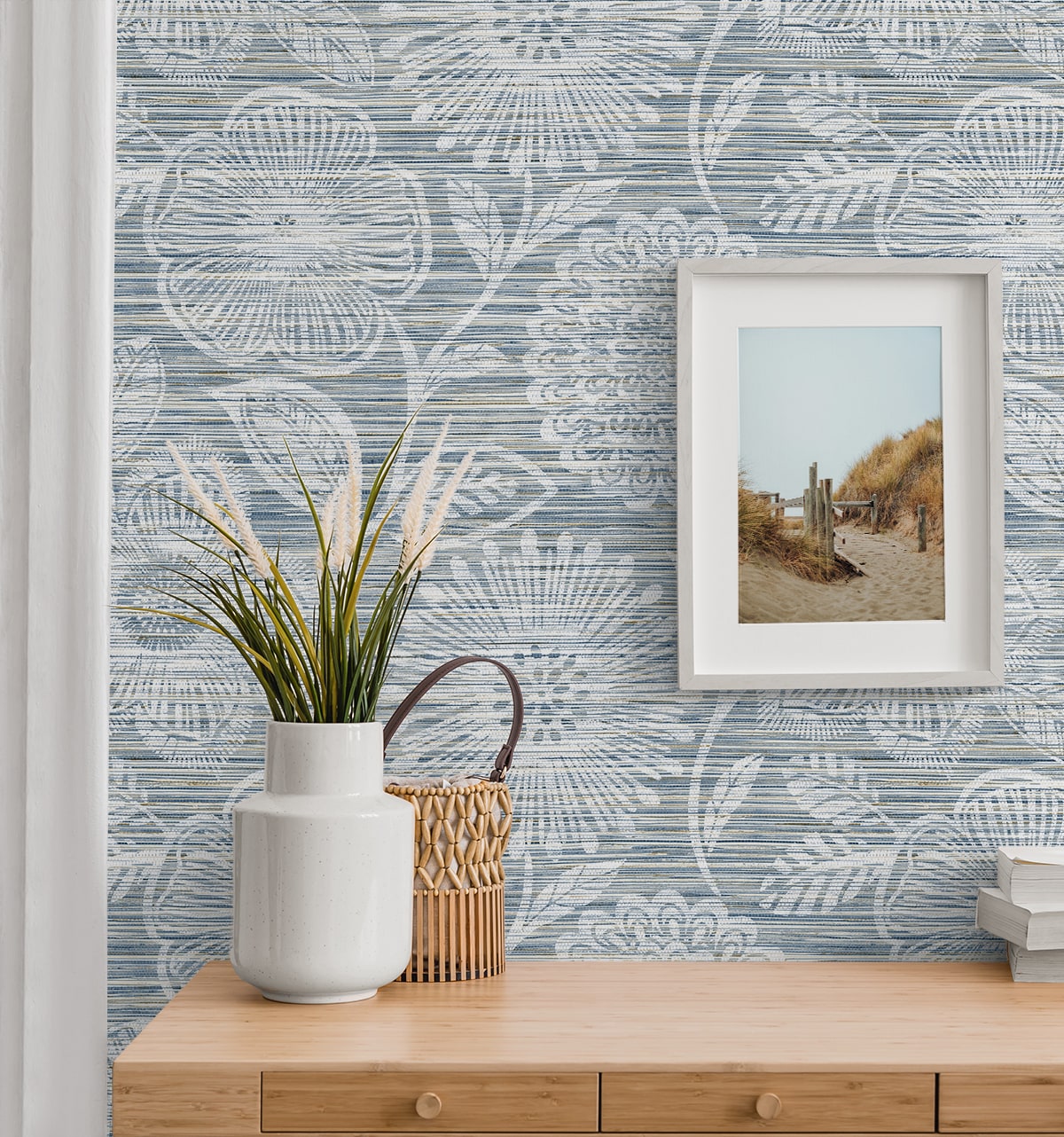 Faux Grass Floral Peel and Stick Removable Wallpaper