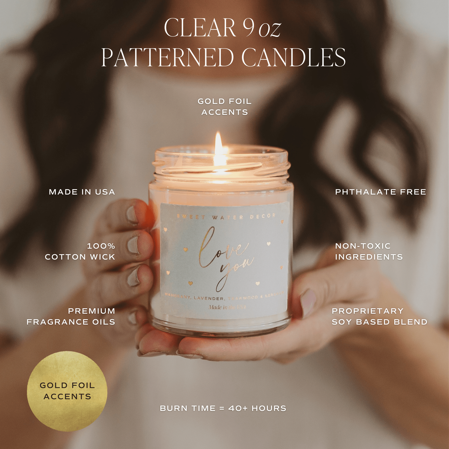 Forever and Always Soy Candle - Clear Jar - 9 oz