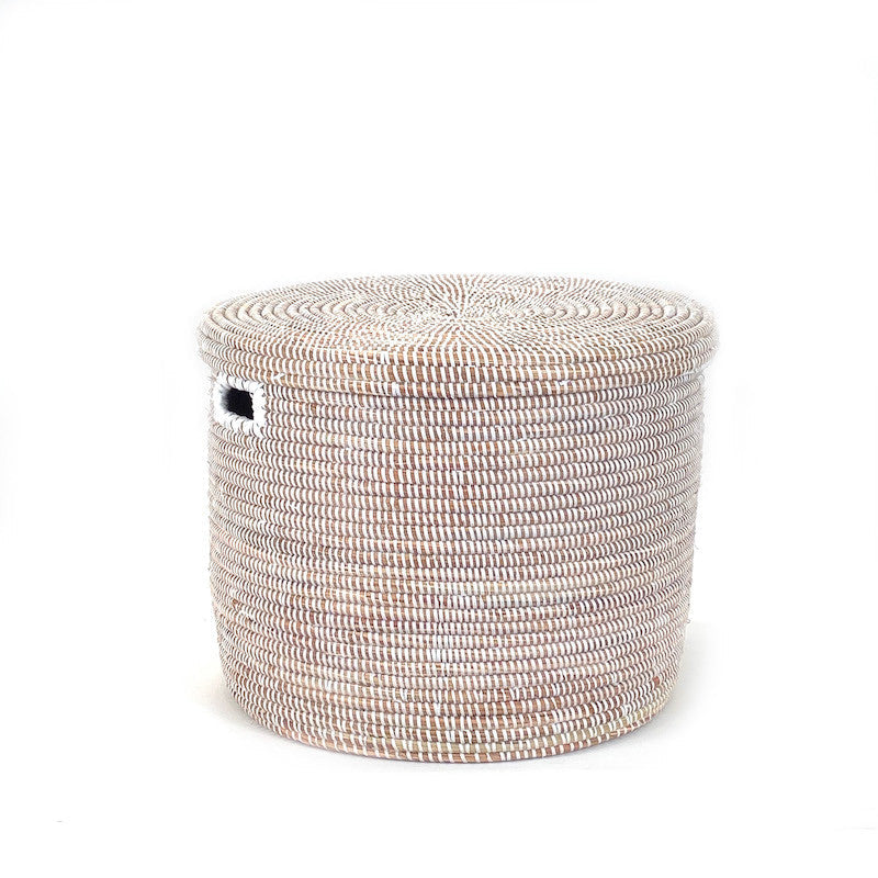 White Flat Lid Floor Basket