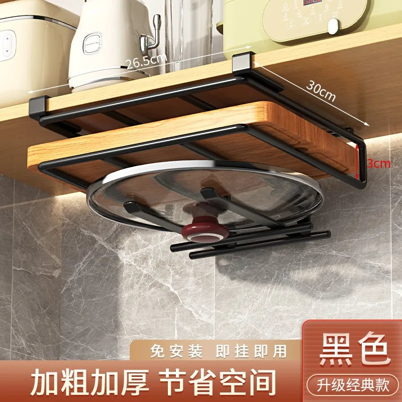 Kitchen Rack: Cupboard Paper Towel Rags Hanger with Hooks
