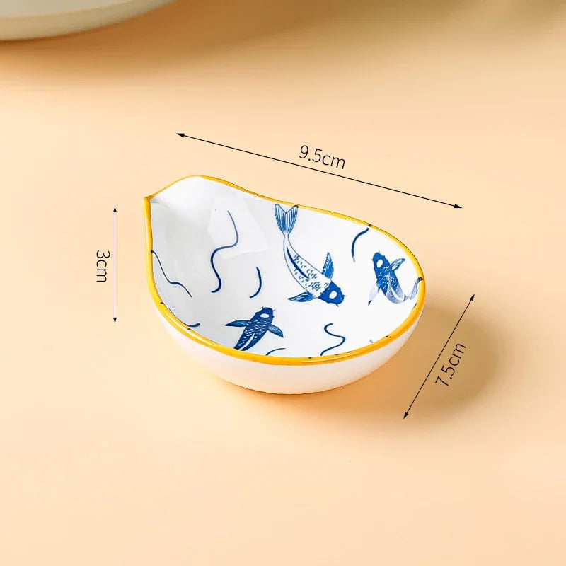 Japanese Style Ceramic Sauce Plate Snack Dish Porcelain Tableware