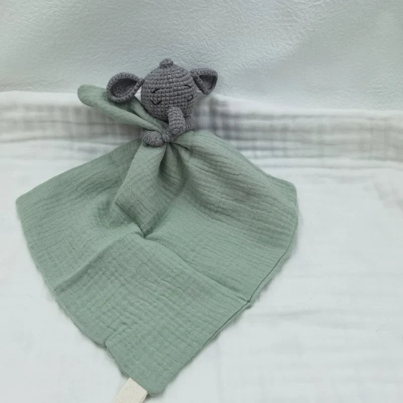 Baby Bib with Sleeping Animals Rattle