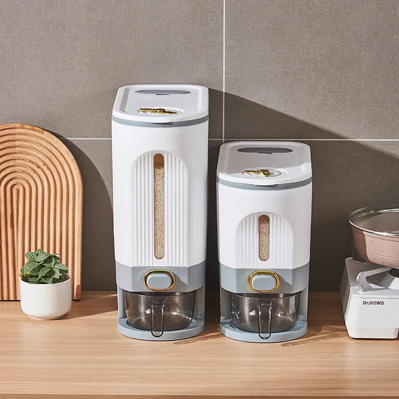 Large Capacity Rice Dispenser Kitchen Grain Container Moisture Proof Cereal Storage Box