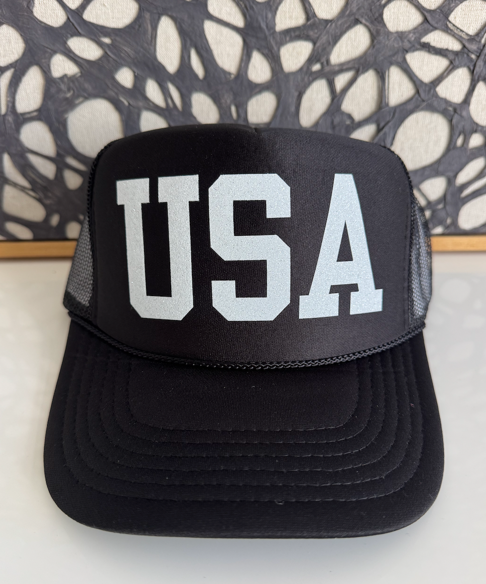 USA black  Trucker Hat