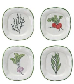 White Stoneware Vegetable Plate
