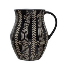 Floral Stoneware Pitcher