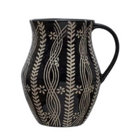 Floral Stoneware Pitcher