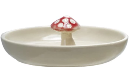 Stoneware Flower/Mushroom Dish