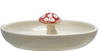 Stoneware Flower/Mushroom Dish